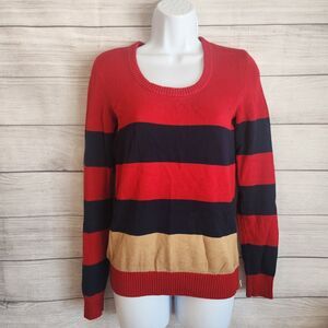 Tommy Hilfiger XS Navy Sweater | Classic Preppy Cotton Knit Pullover